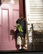 boy with flowers
