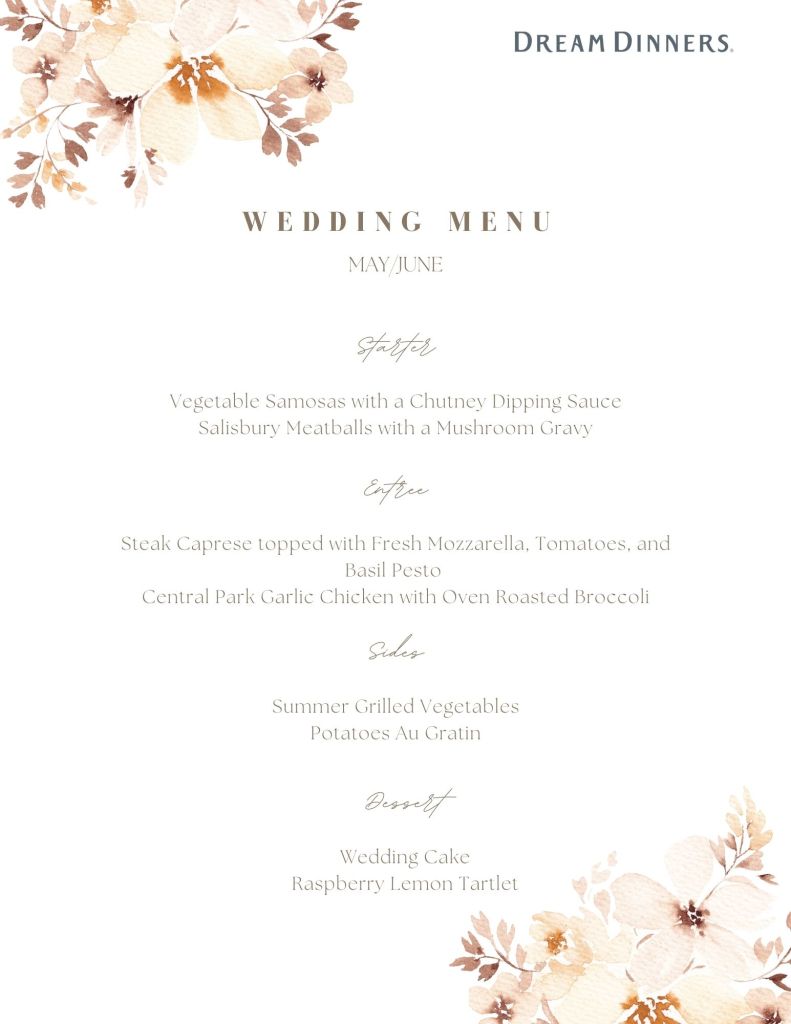 wedding catering menu ideas