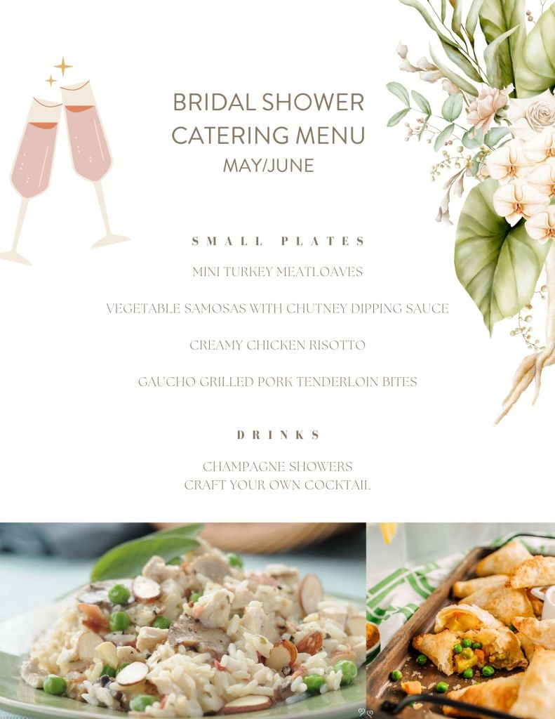 bridal shower catering menu ideas