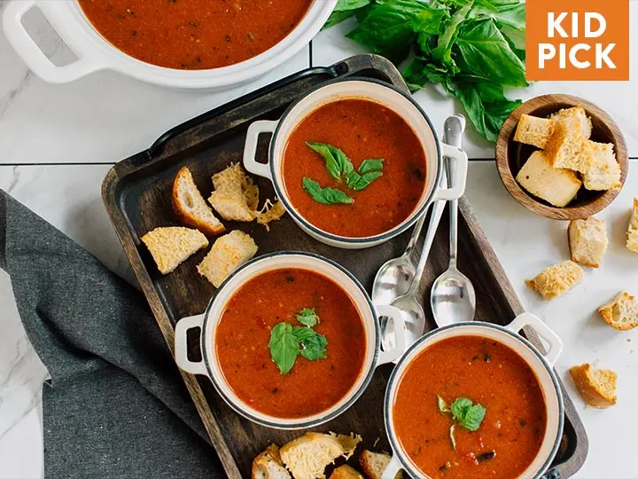 Roasted Tomato Soup with Cheesy Garlic Toast