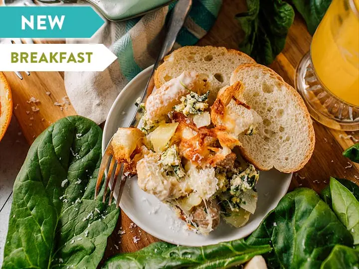 Sausage, Spinach, and Cheese Strata