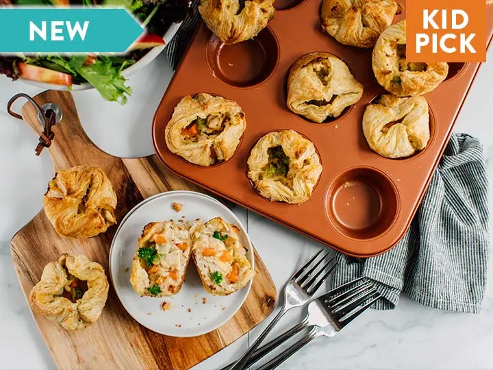 Mini Cheesy Broccoli & Chicken Pot Pies