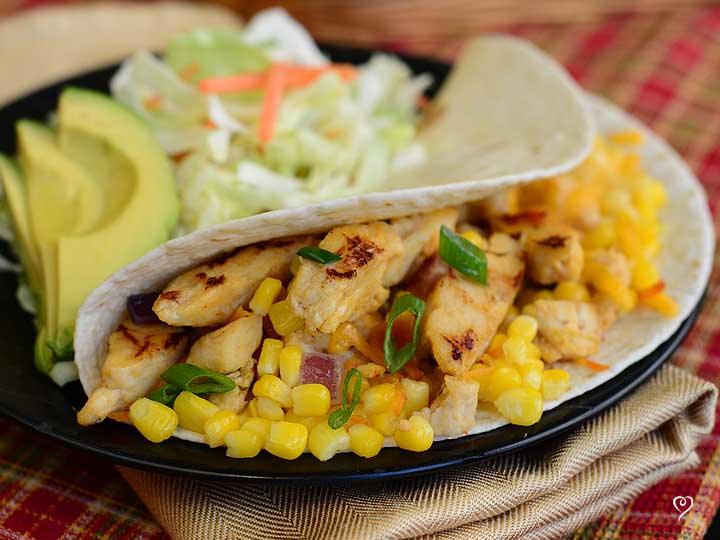 Chicken Soft Tacos with Key Lime Corn