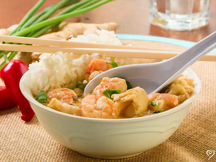 Thai Coconut Shrimp over Jasmine Rice