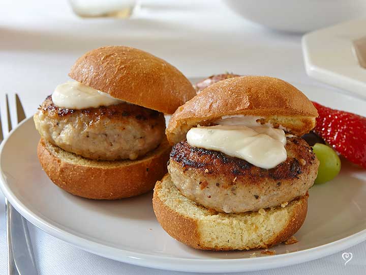 Lemon Feta Turkey Sliders with Sweet Potato Fries