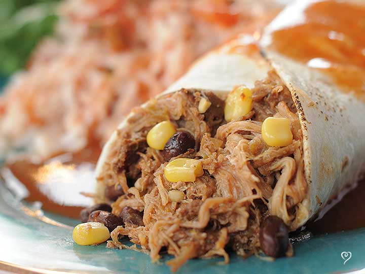 Santa Fe Shredded Pork Burritos